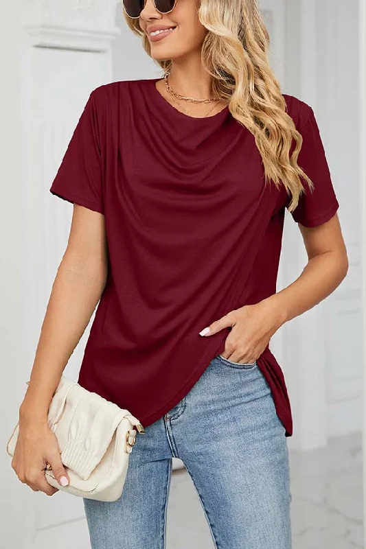 something-casual-cowl-neck-wrap-t-shirt