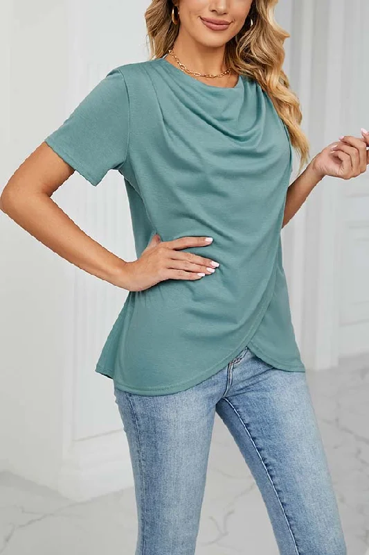 something-casual-cowl-neck-wrap-t-shirt