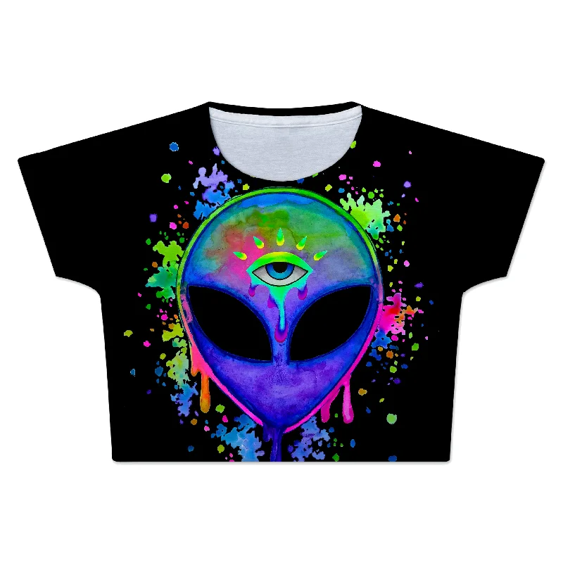 Splatter Alien Crop Tee