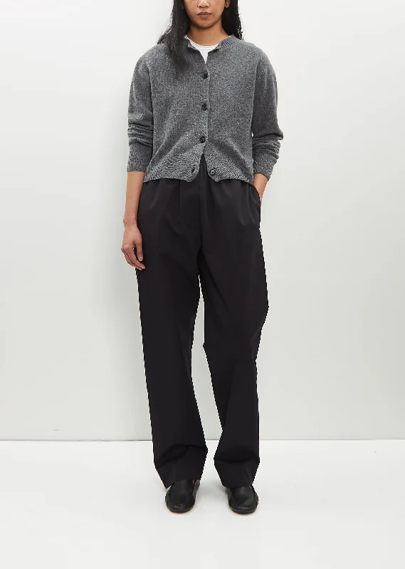 Relaxed Pull On Cotton-Silk Trouser