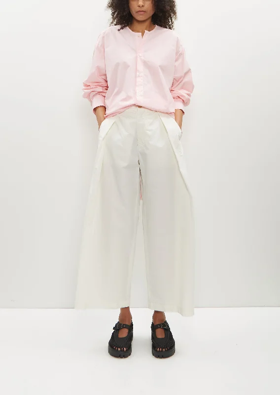 Single Pleat Cotton Blend Trousers