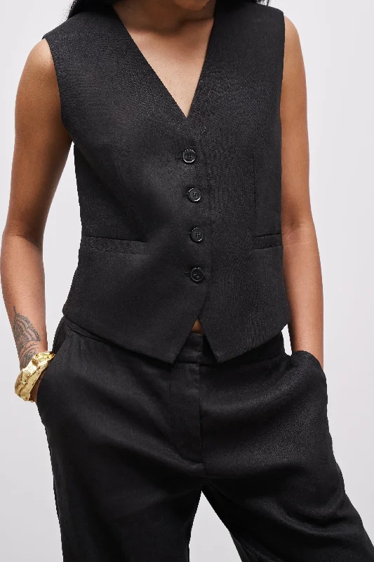 straight-cut-linen-waistcoat-black