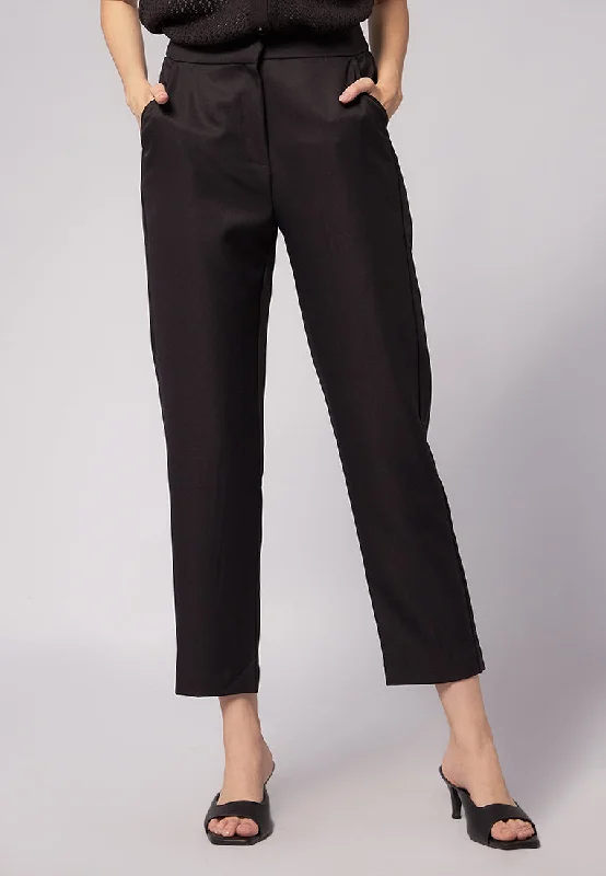 Tapered Pants with Slit Hem