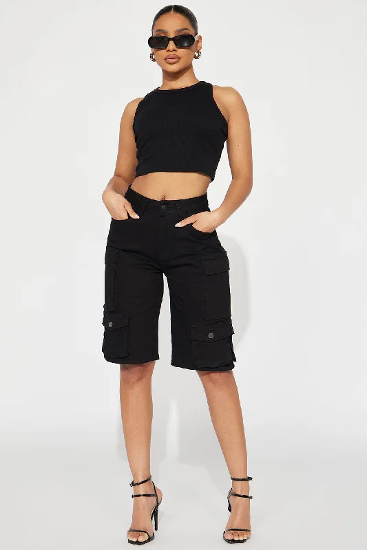 That One Friend Cargo Bermuda Short - Black