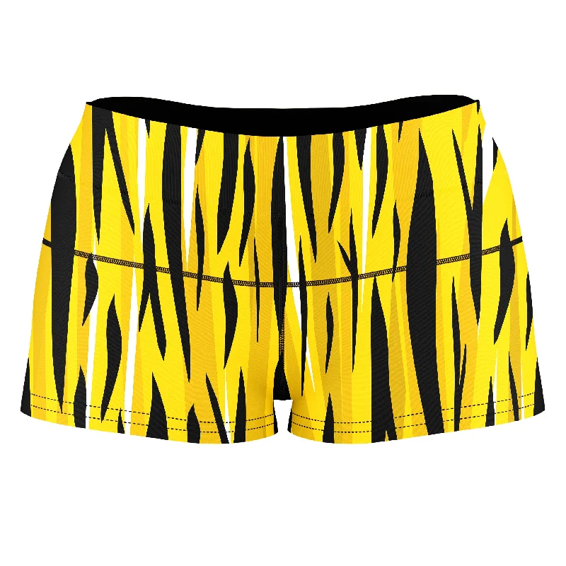 Tiger Markings High-Waisted Women's Shorts