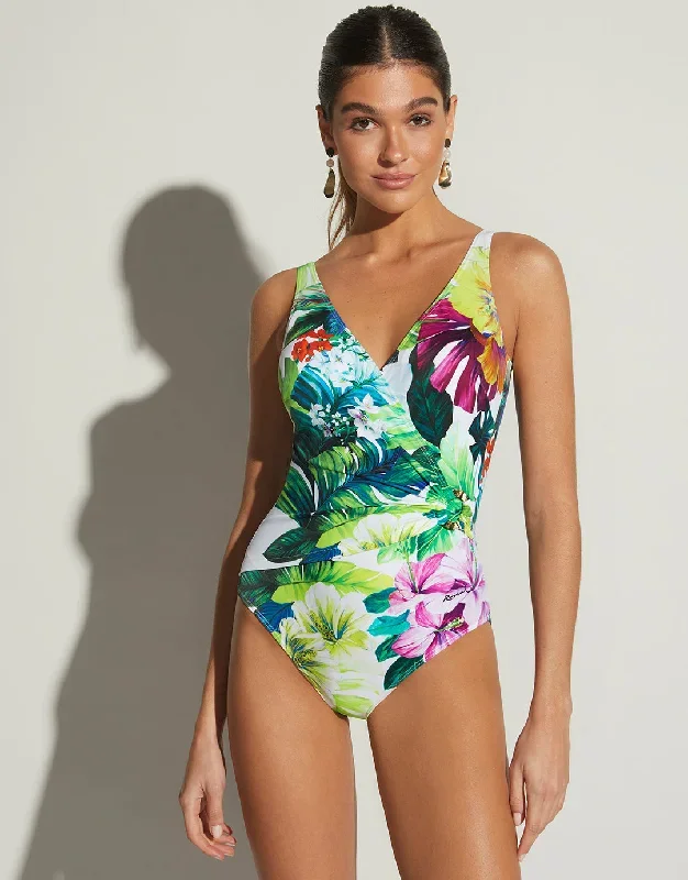 Tropic Wrap Front Swimsuit - Tropical