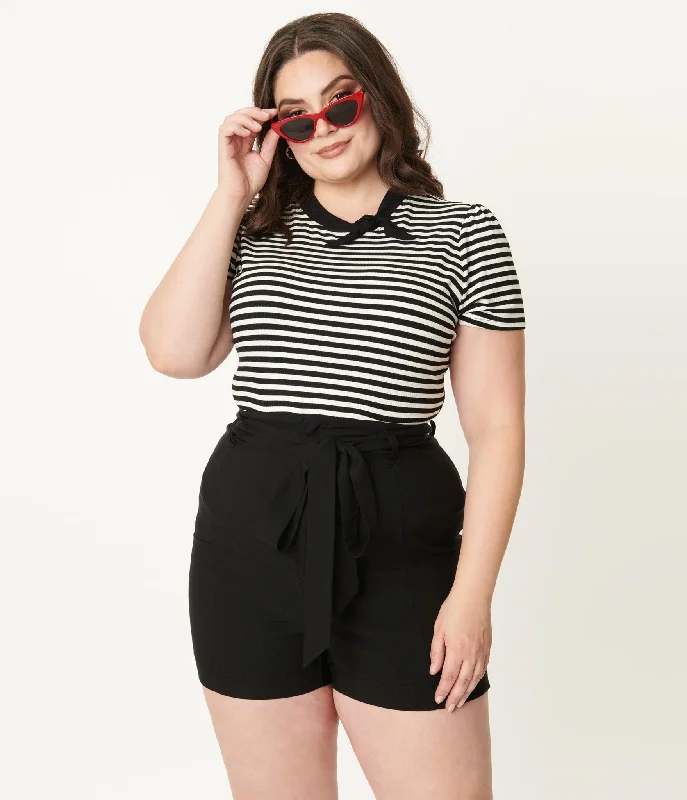 unique-vintage-plus-size-black-high-waist-tied-true-shorts