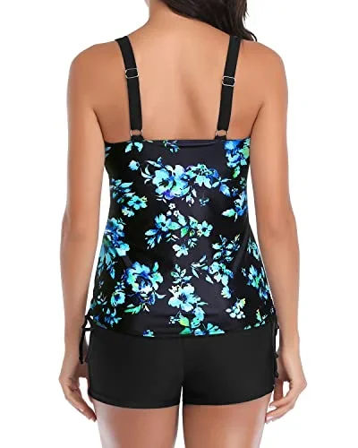 black blue floral