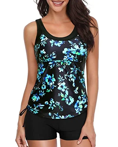 black blue floral