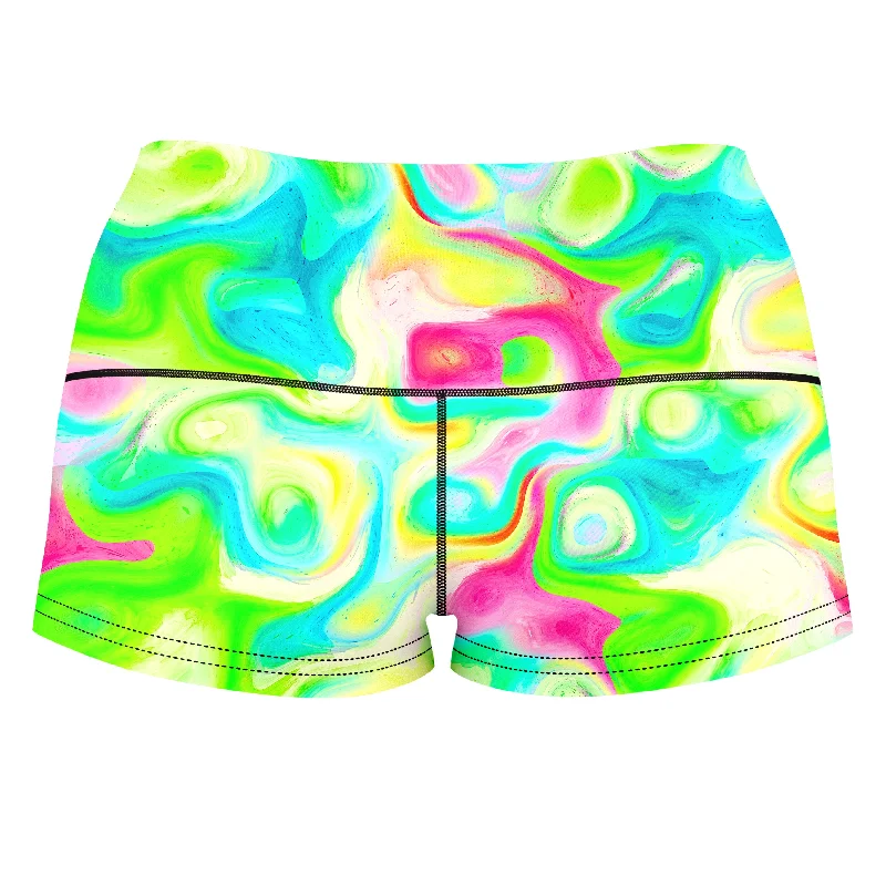 watercolor-dreams-high-waisted-womens-shorts