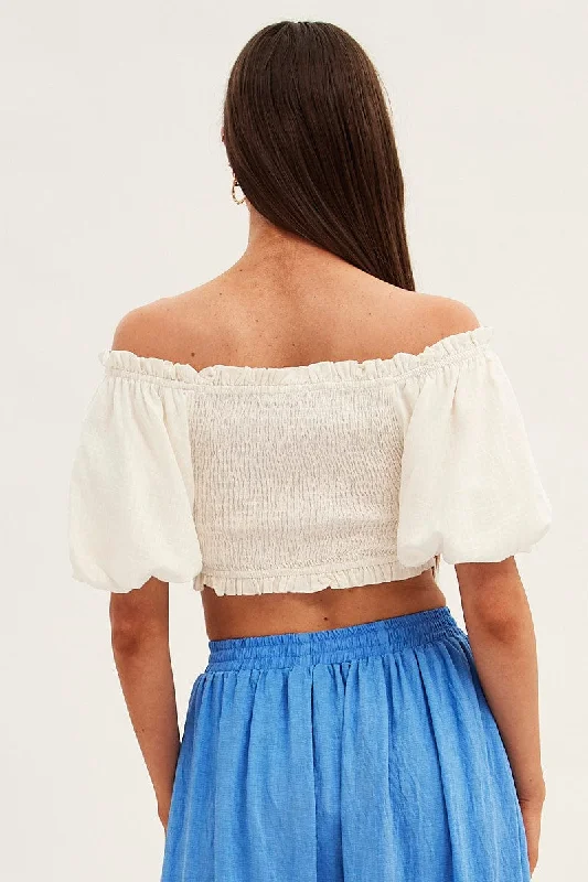 white-shirred-top-volume-short-sleeve-crop-linen-blend-wc1493-38wb