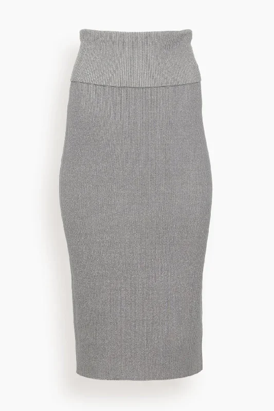 Willow Skirt in Fog/Off White