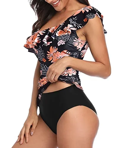 black orange floral1