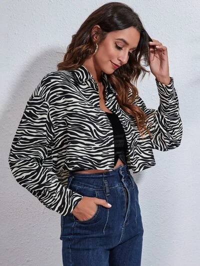 zebra-print-button-up-collared-neck-cropped-jacket